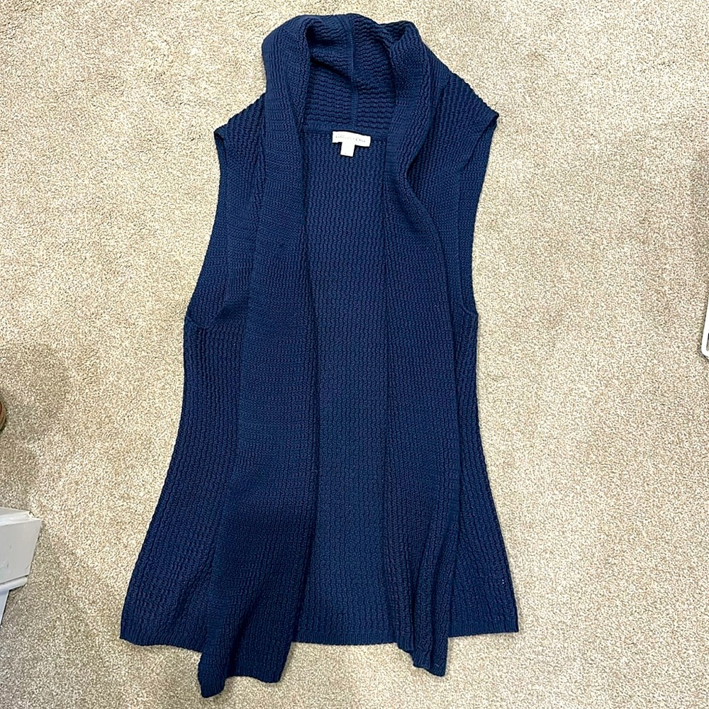 Chunky Navy Sleeveless Sweater Duster